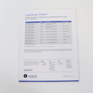 Lumenis LightSheer Family Fluences Guide PB-1038400