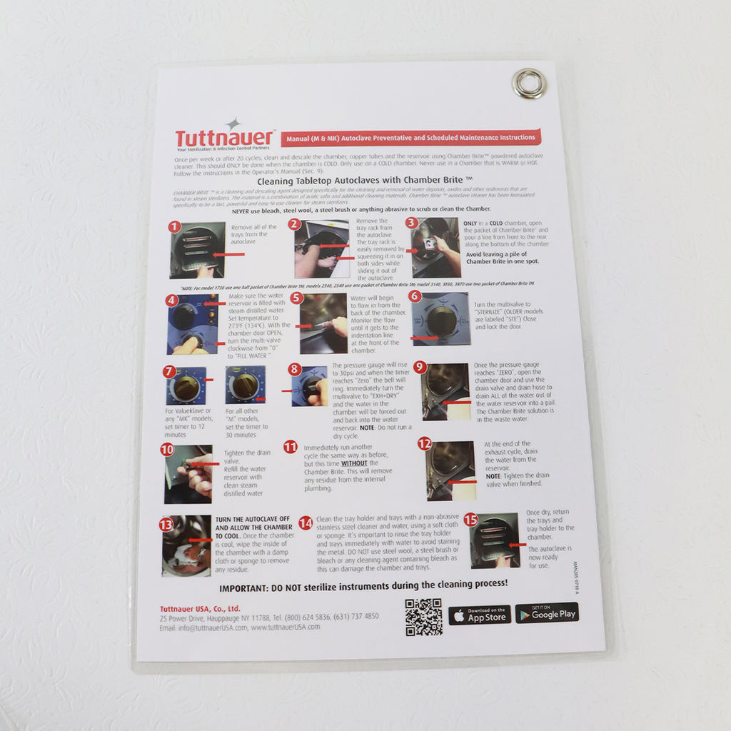 Tuttnauer Manual 9 (M&MK) Autoclave Operating Instructions MAN205-0718-A