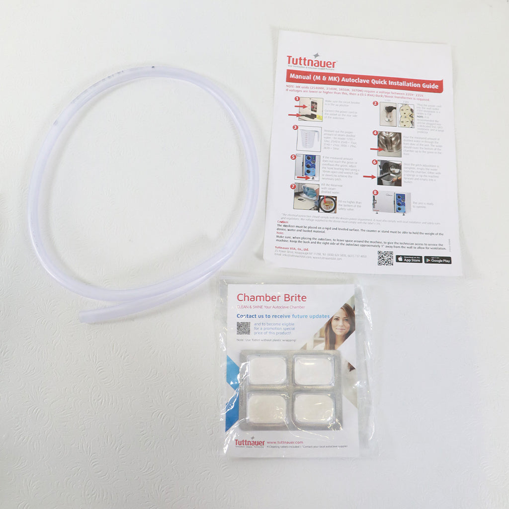 Tuttnauer Manual Autoclave Quick Installation Guide Chamber Brite Hose Kit