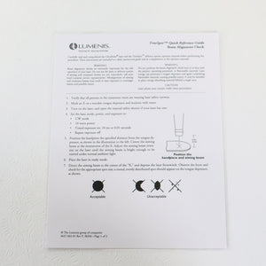 2004 Lumenis UltraScan Encore Laser Beam Alignment Quick Reference Guide Page