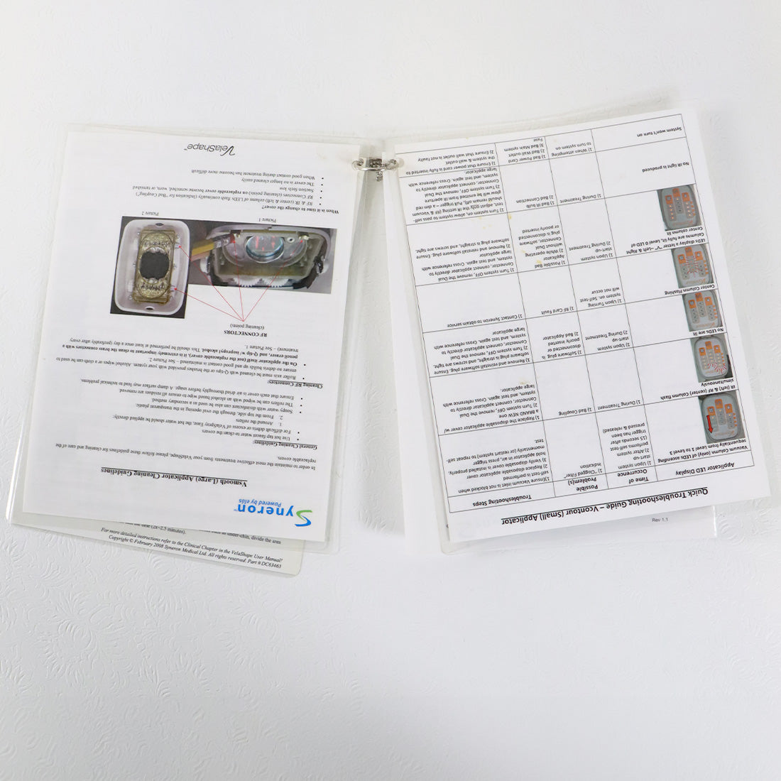 Syneron VelaShape Quick Reference Guide Cleaning Guideline Treatment Setting Set