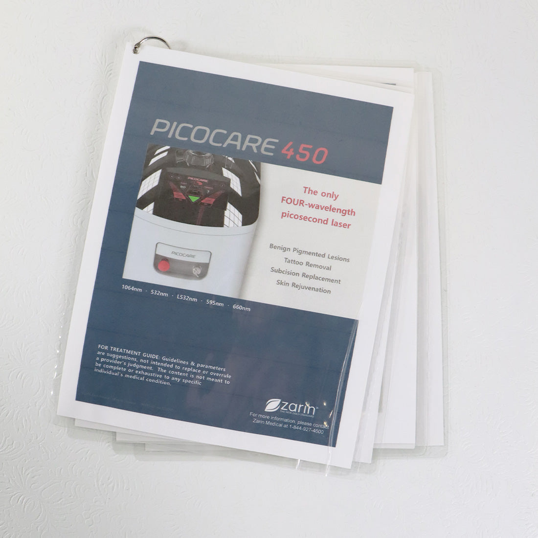 2017 Zarin Picocare 450 Treatment Guide Parameters Manual PC450