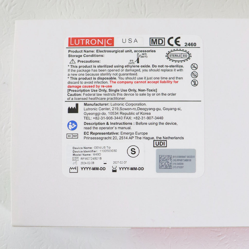 Lutronic Genius M49D Electrosurgical Microneedling S-Tip Tips 10-Pack EXP 02/07/2027