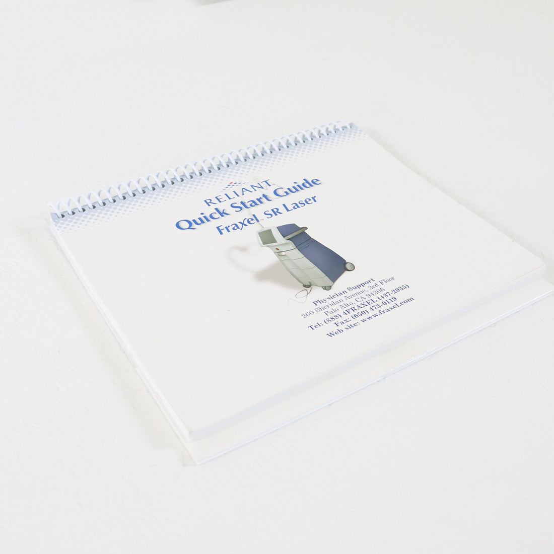 2005 Reliant Technologies Fraxel SR Laser Quick Start Reference Guide Rev 2