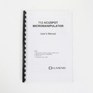 2001 Lumenis 712 Acuspot Mircomanipulator User's Manual PB2688300 Version K