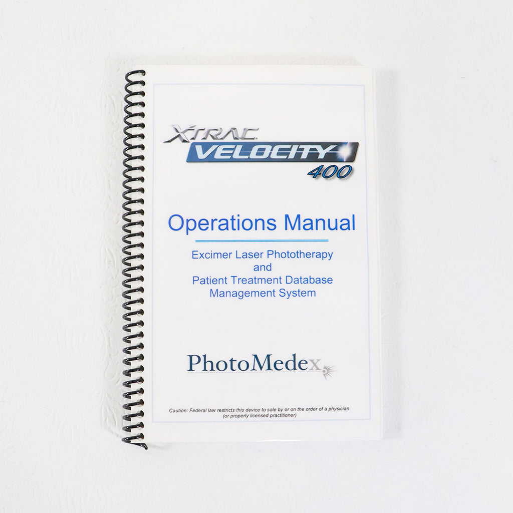 2010 PhotoMedex XTRAC Velocity 400 Operations Manual 12-95429-01 Rev 1