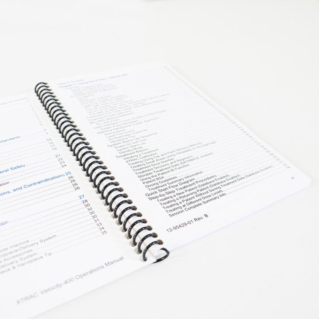 2010 PhotoMedex XTRAC Velocity 400 Operations Manual 12-95429-01 Rev 1