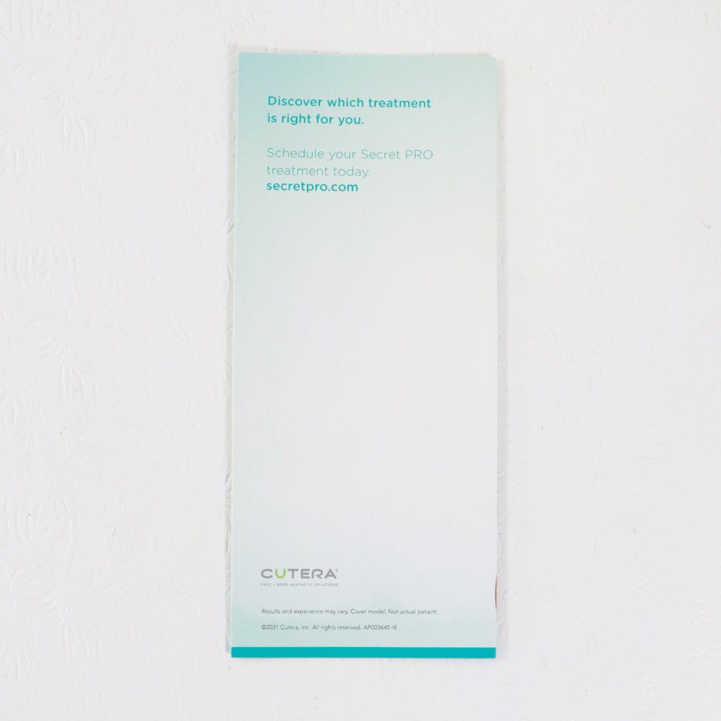 Cutera Secret Pro Taking Anti-Aging To New Depths Marketing Brochure x14Pc