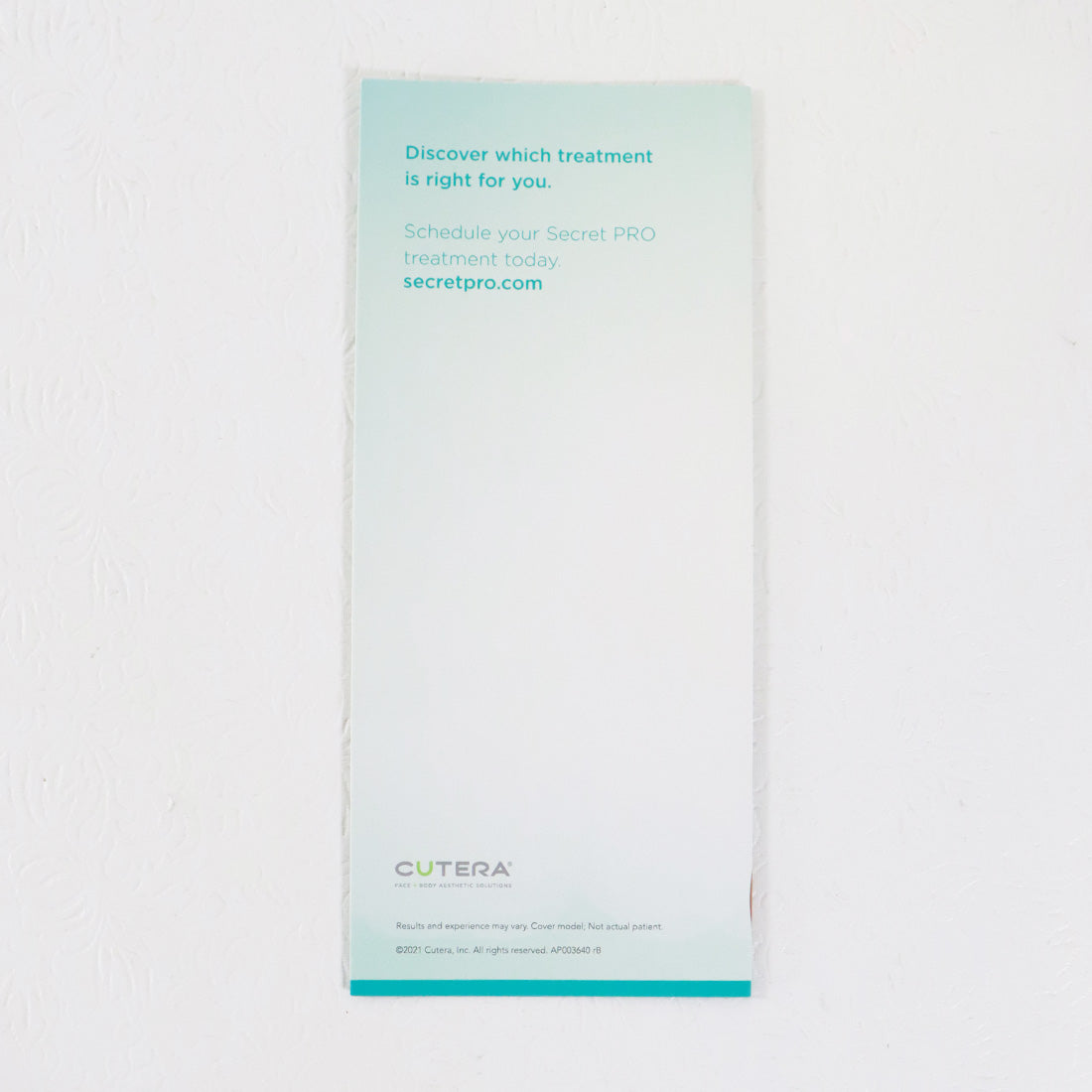 Cutera Secret Pro Taking Anti-Aging To New Depths Marketing Brochure x14Pc