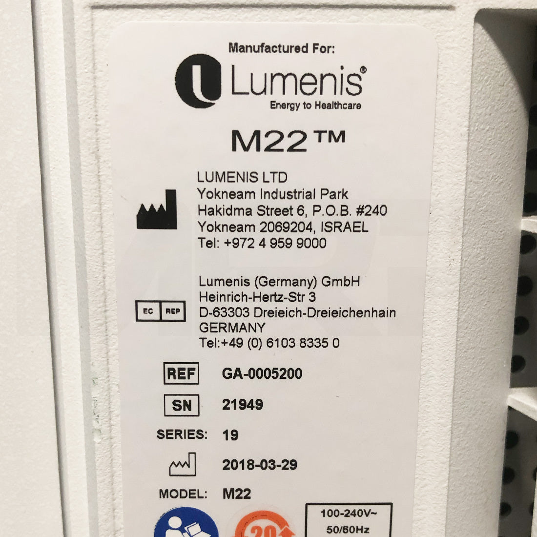 2018 Lumenis M22 IPL Laser System Acne Vascular Skin Rejuvenation GA-0005200