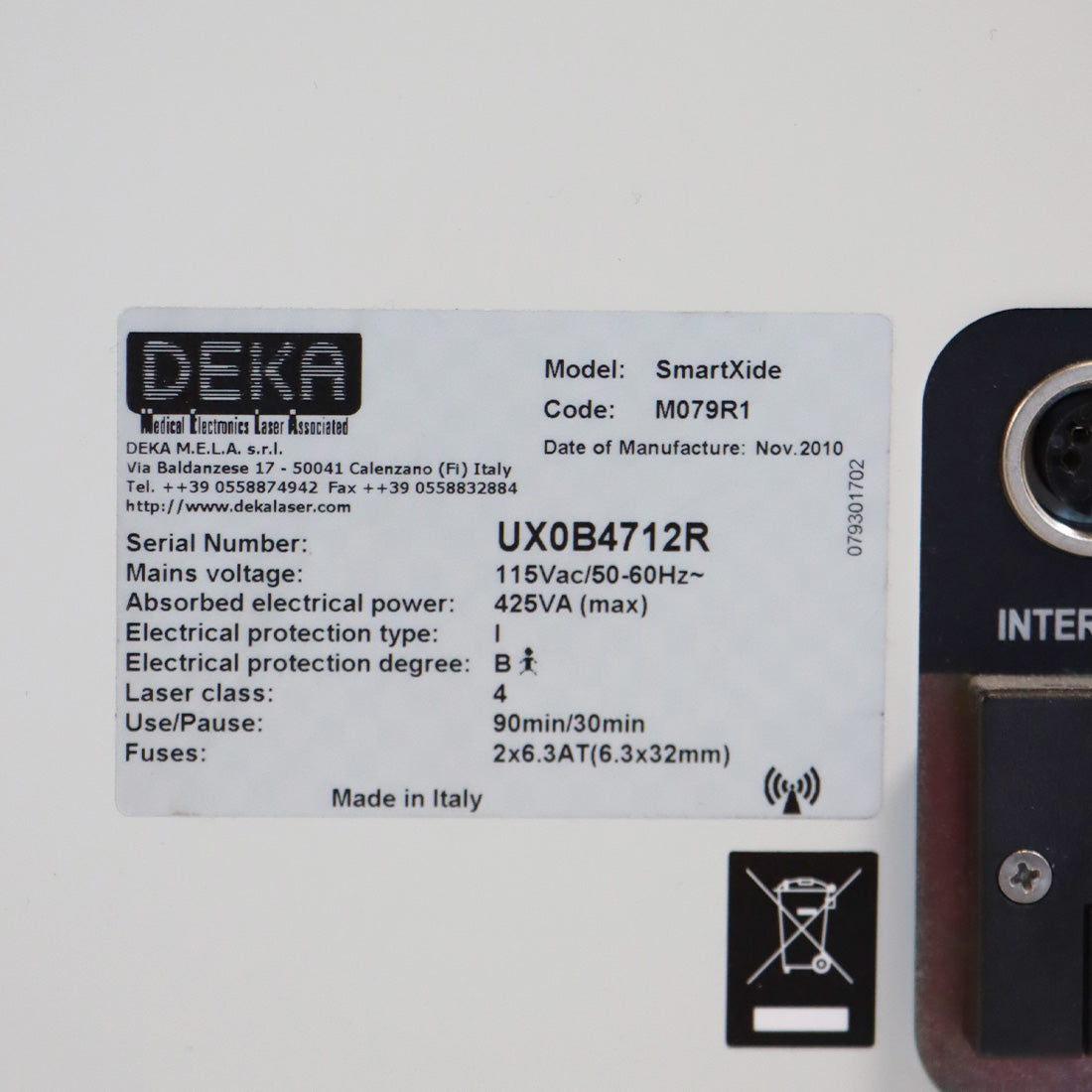 2010 DEKA Smartxide DOT CO2 Laser System M079R1