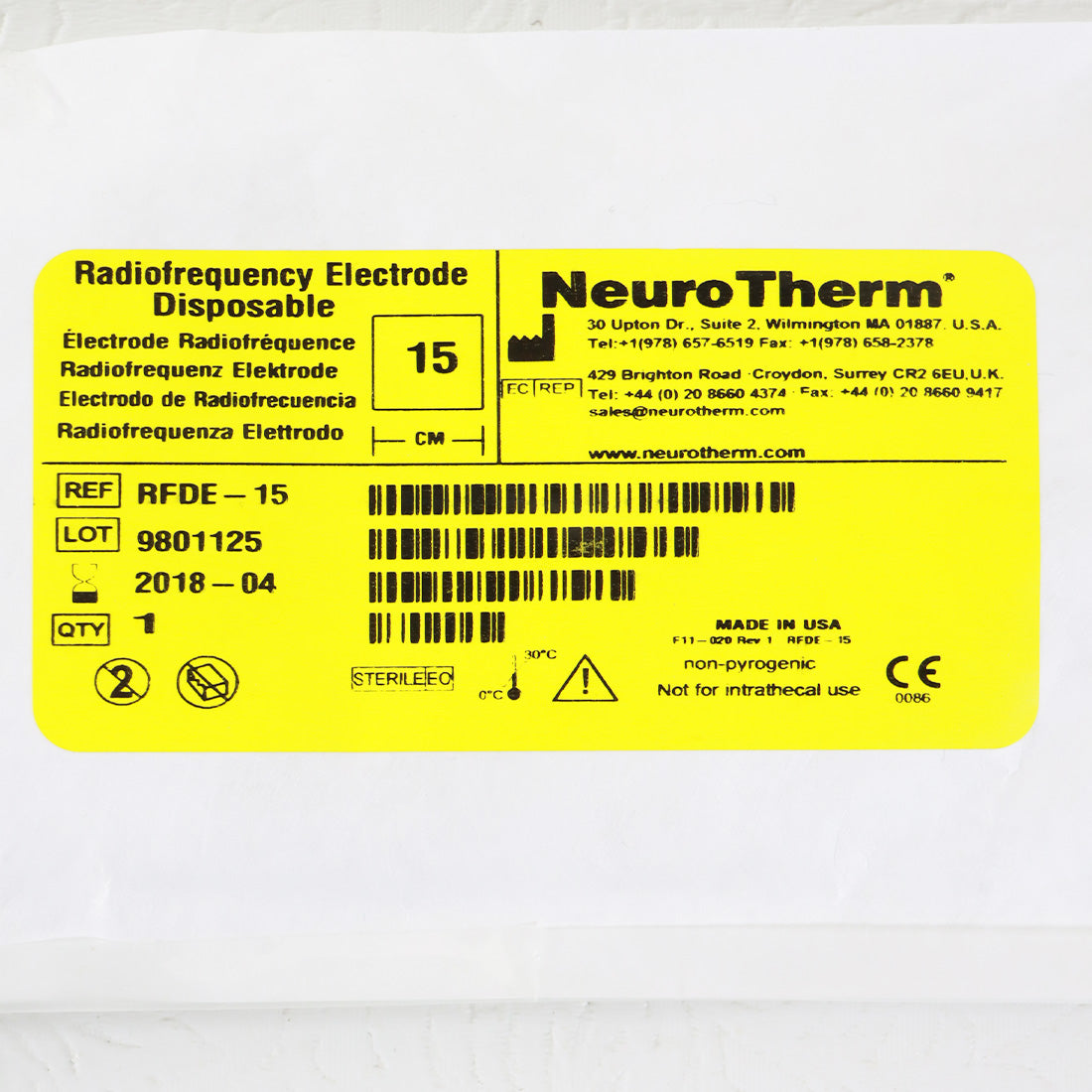 Thermi Aesthetics ThermiRF RFDE-15 Radiofrequency Electrode Disposable