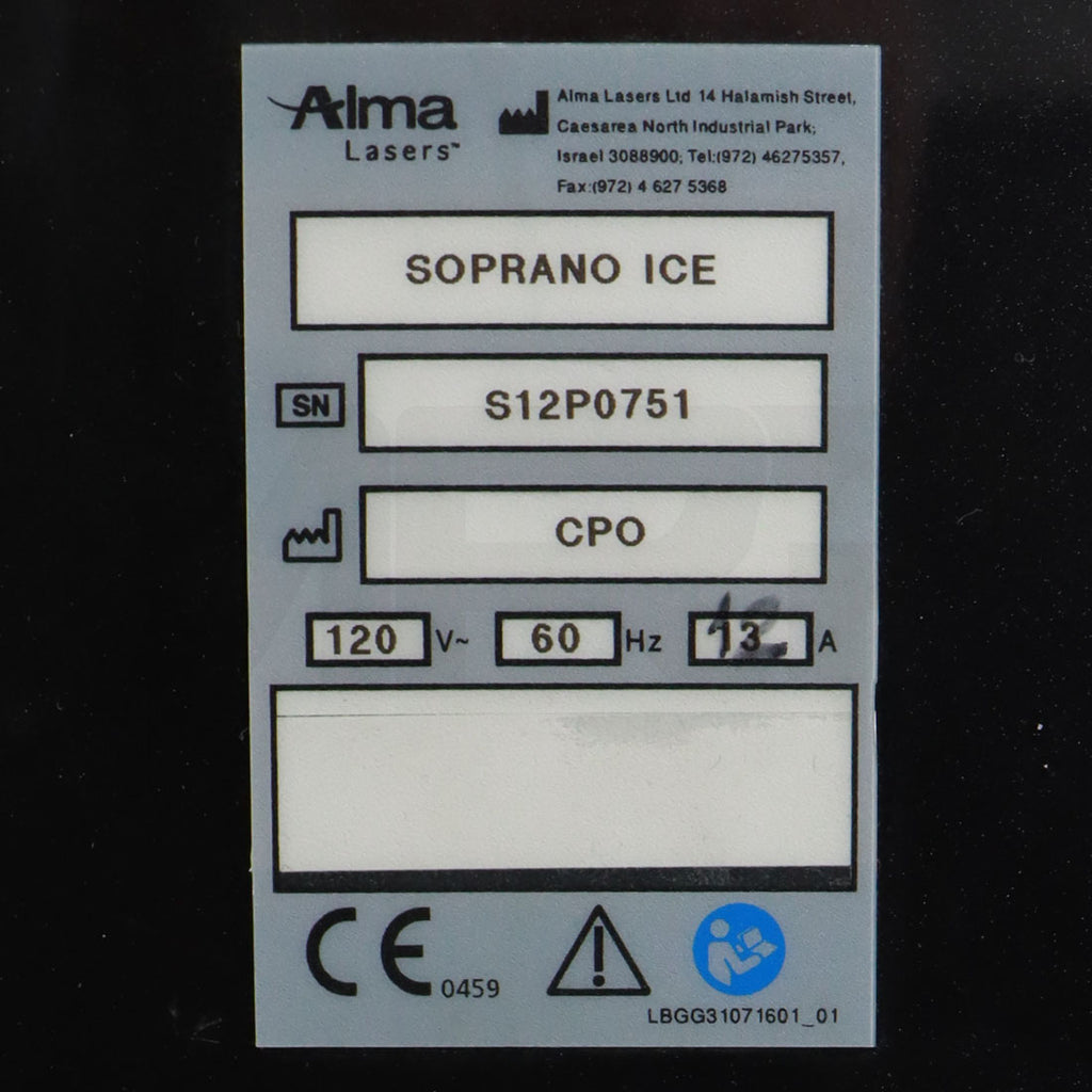 Alma Soprano ICE 810nm Diode Laser Hair Removal Platform – Certified Pre-Owned