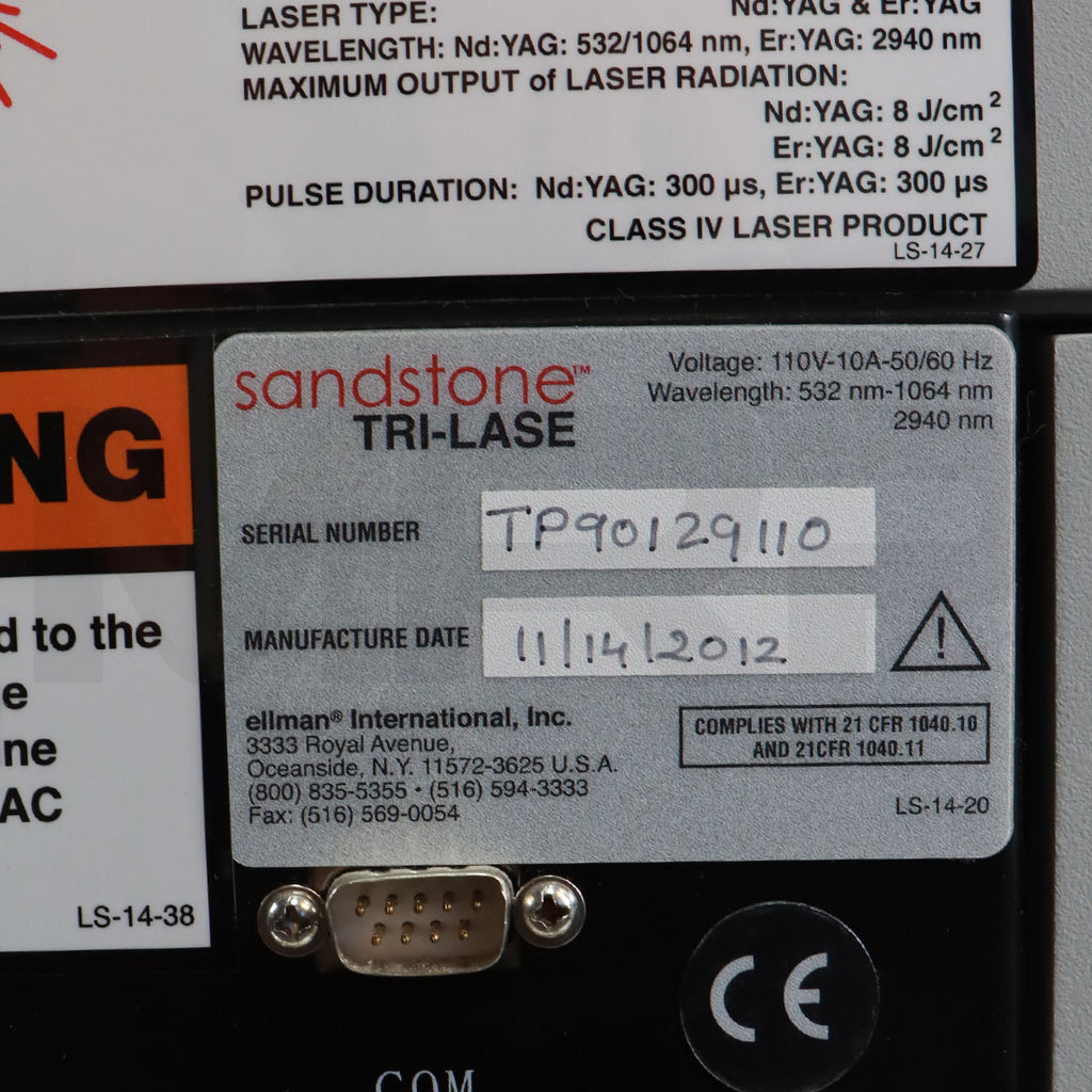 2012 Ellman SandStone Tri-Lase System w/ Standard and 2940nm Handpiece
