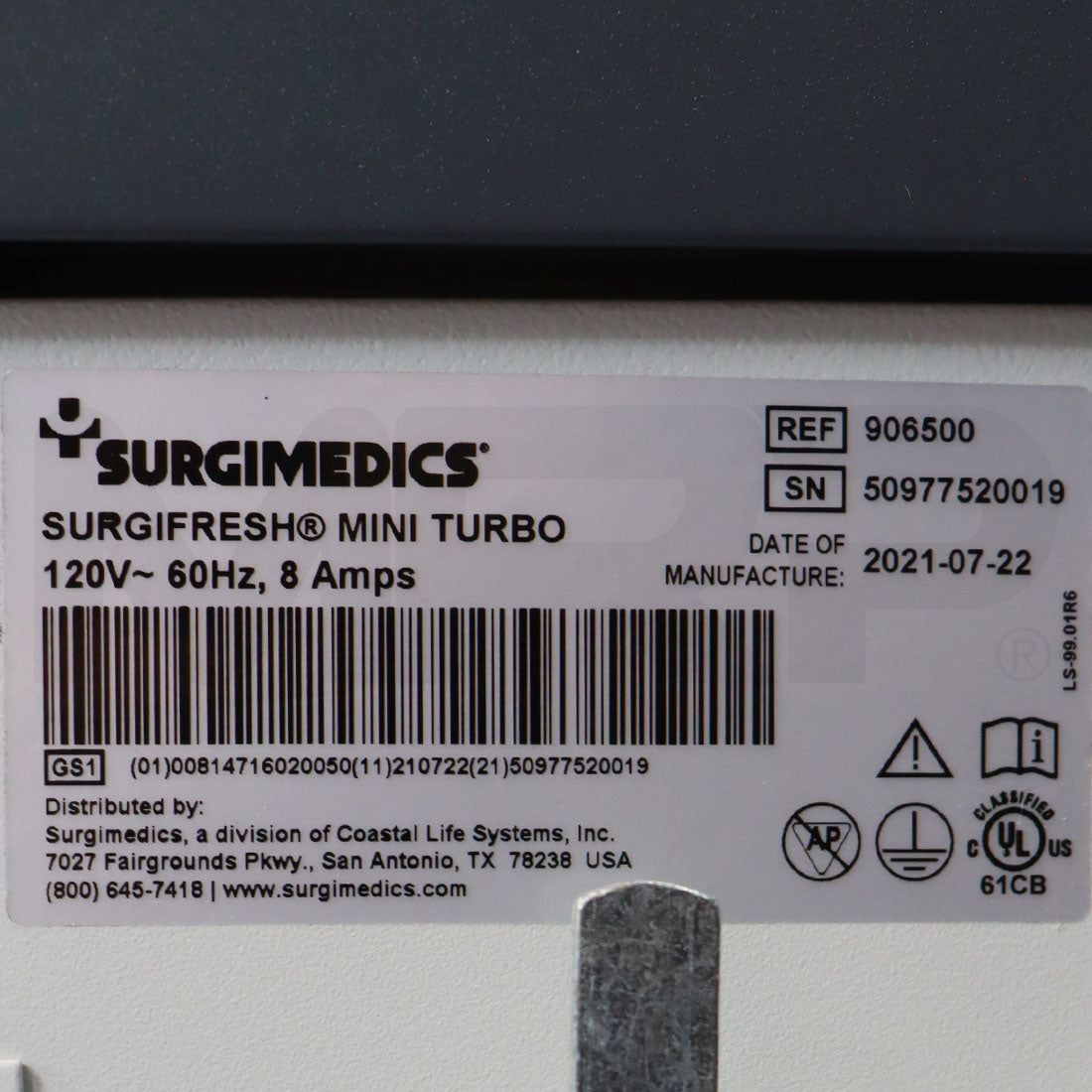 2021 Surgimedics Surgifresh Mini Turbo System Serial