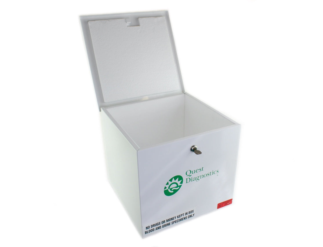 Specimen Lock Box Large Scientific Insulated Box, Key Lock, Steel Single Door