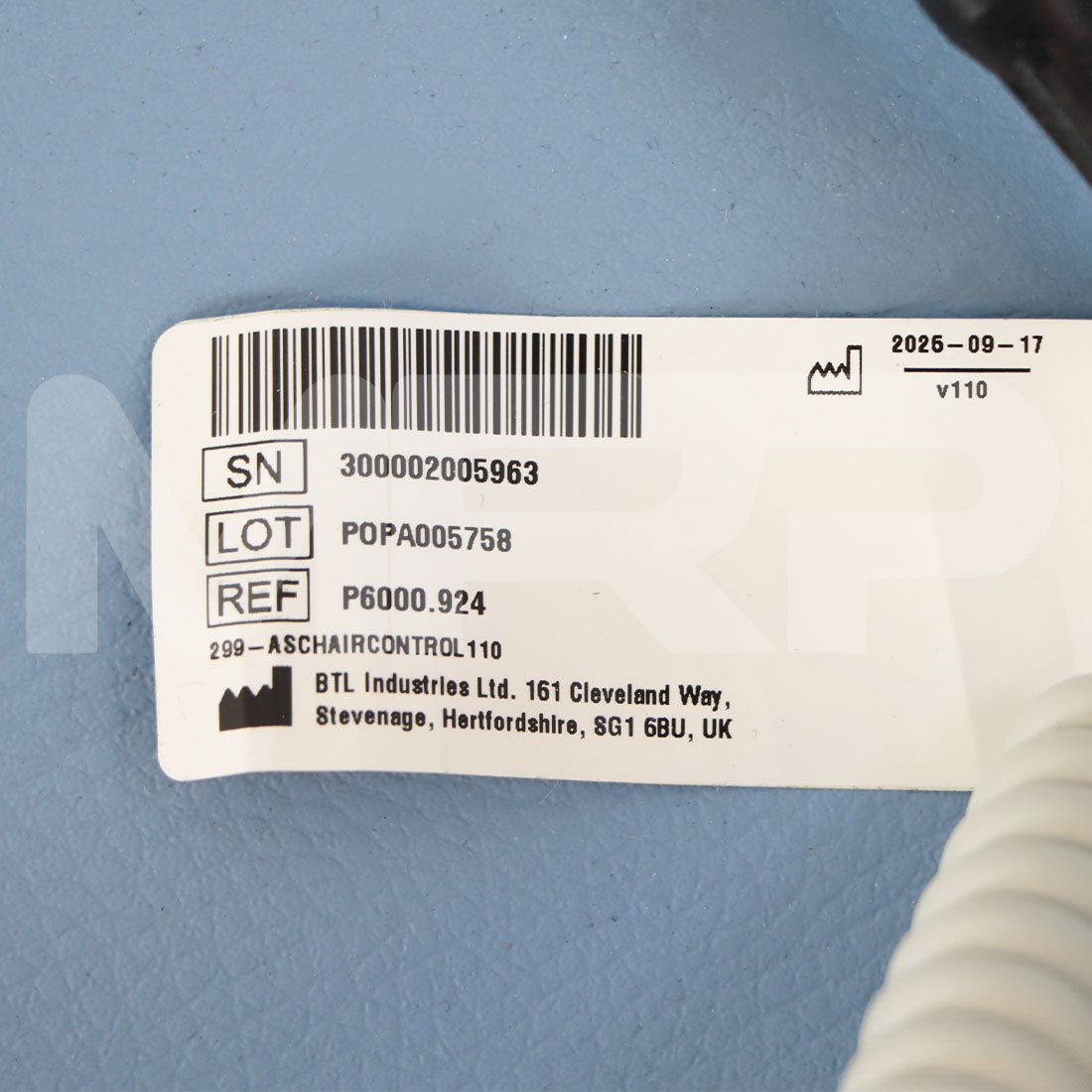 2025 BTL Emsella Chair Remote Control Label