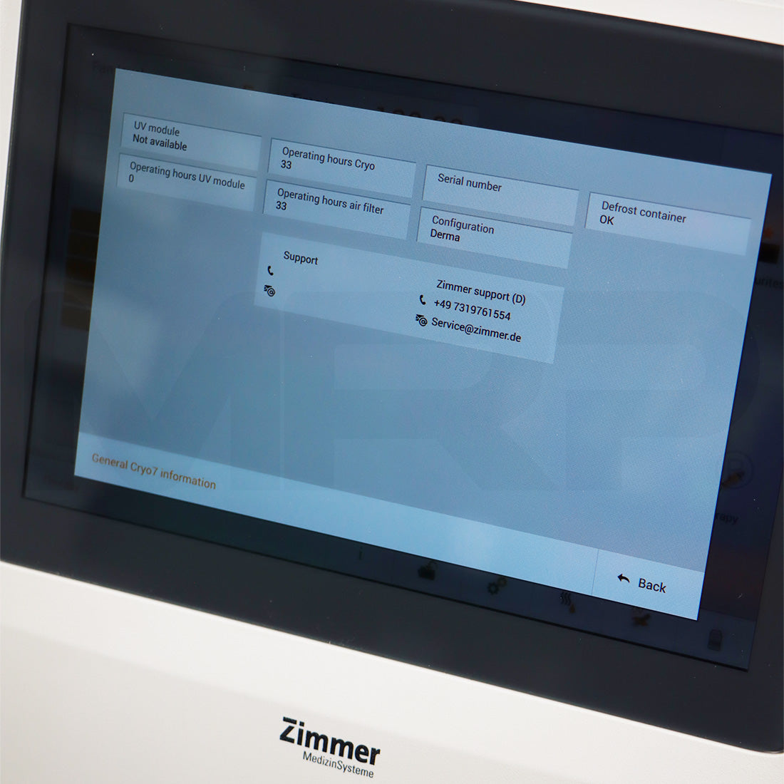 2022 Zimmer Cryo 7 Chiller Patient Epiermal Cryo Therapy System Device