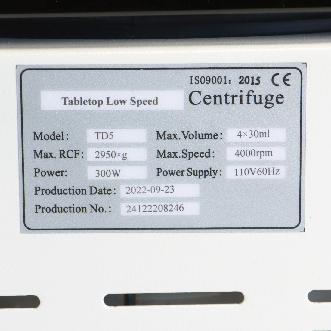 2022 Perigee PRPerfect TD5 Lab PRP Centrifuge Tabletop Low Speed 300W