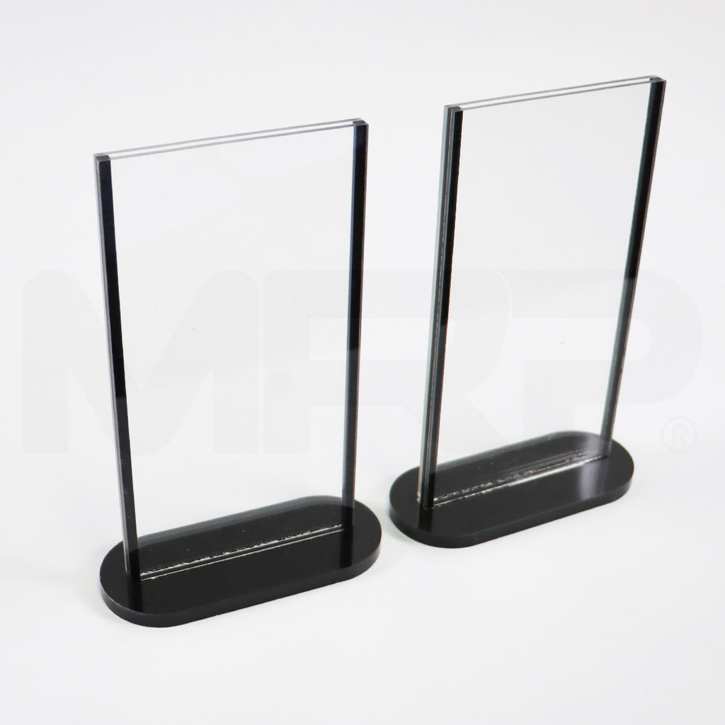 Acrylic Sign Holder 4 1/2" x 8 1/4" Display Marketing Stand 2x Pcs