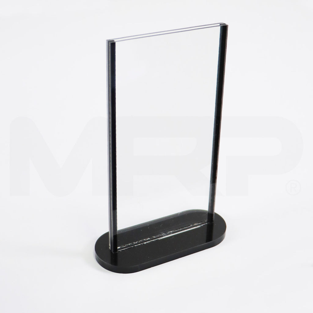 Acrylic Sign Holder 4 1/2" x 8 1/4" Display Marketing Stand 2x Pcs