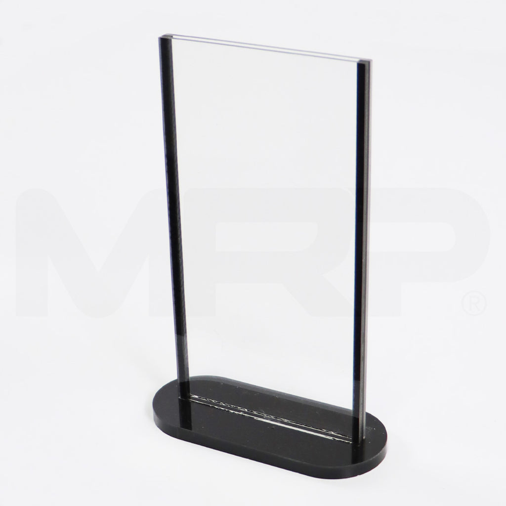 Acrylic Sign Holder 4 1/2" x 8 1/4" Display Marketing Stand 2x Pcs
