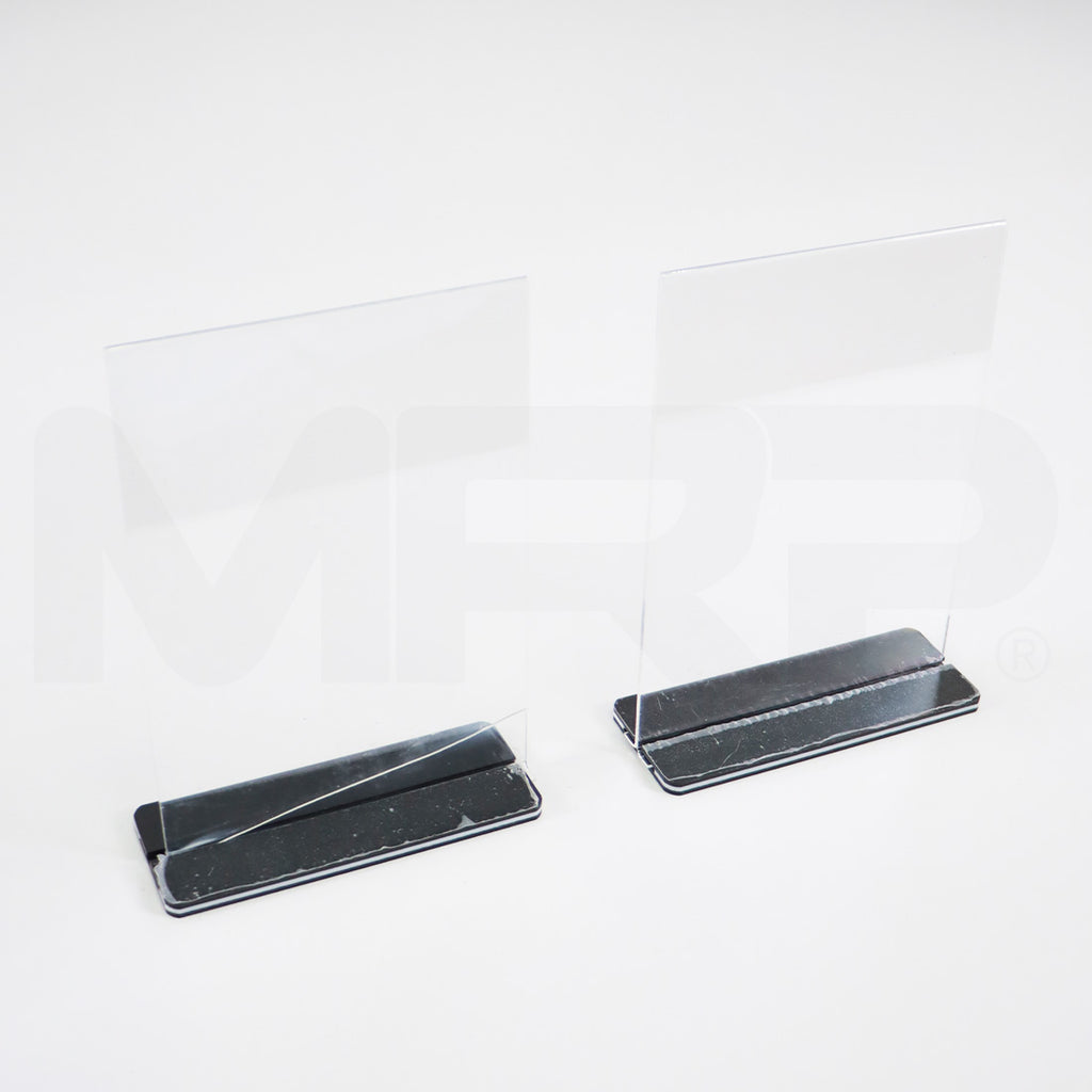 Acrylic Sign Holder 6" x 8.5" Display Marketing Stand 2x pcs As-Is