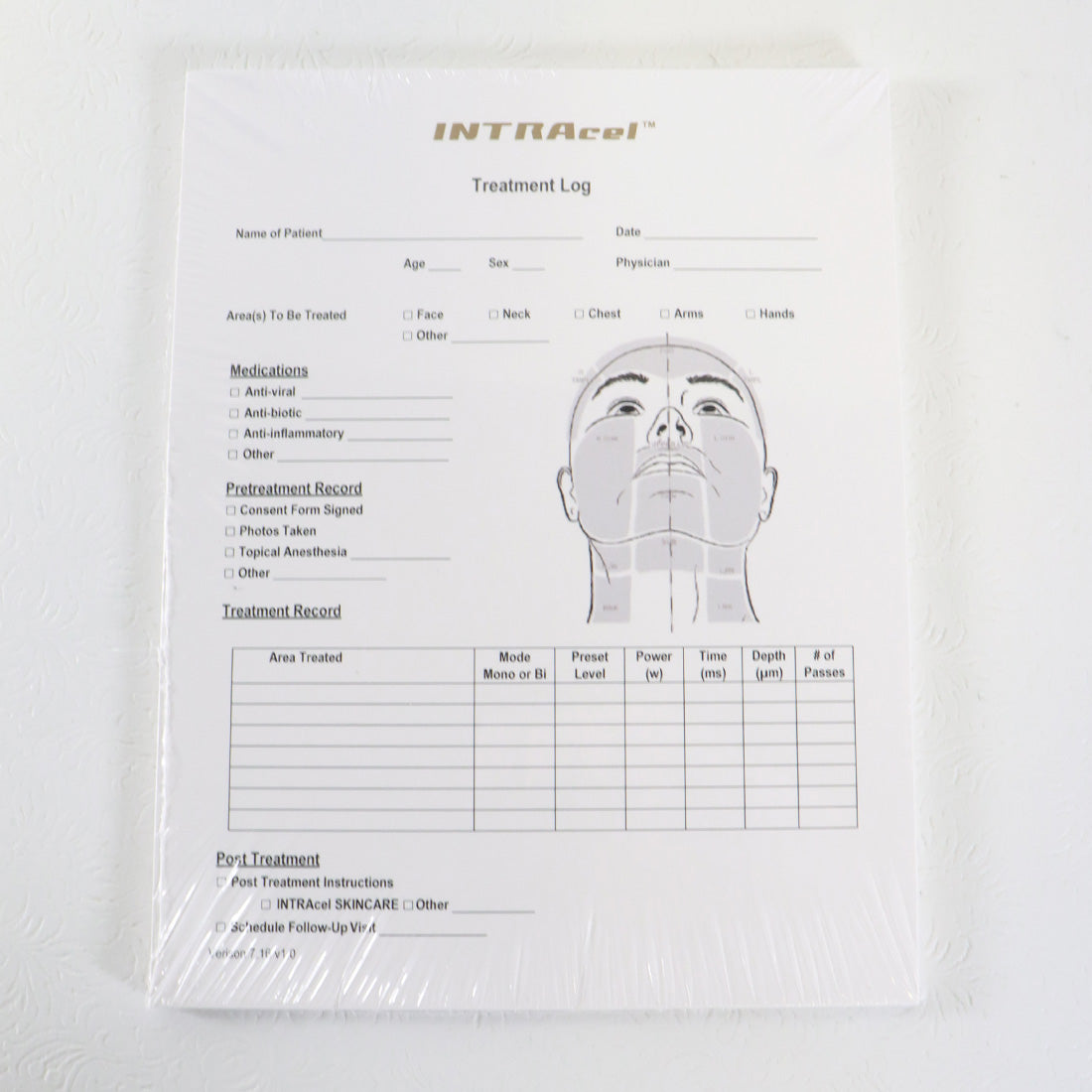Jeisys INTRAcel RF Mirconeedling Treatment Log Pad Version 7.16 V1.0