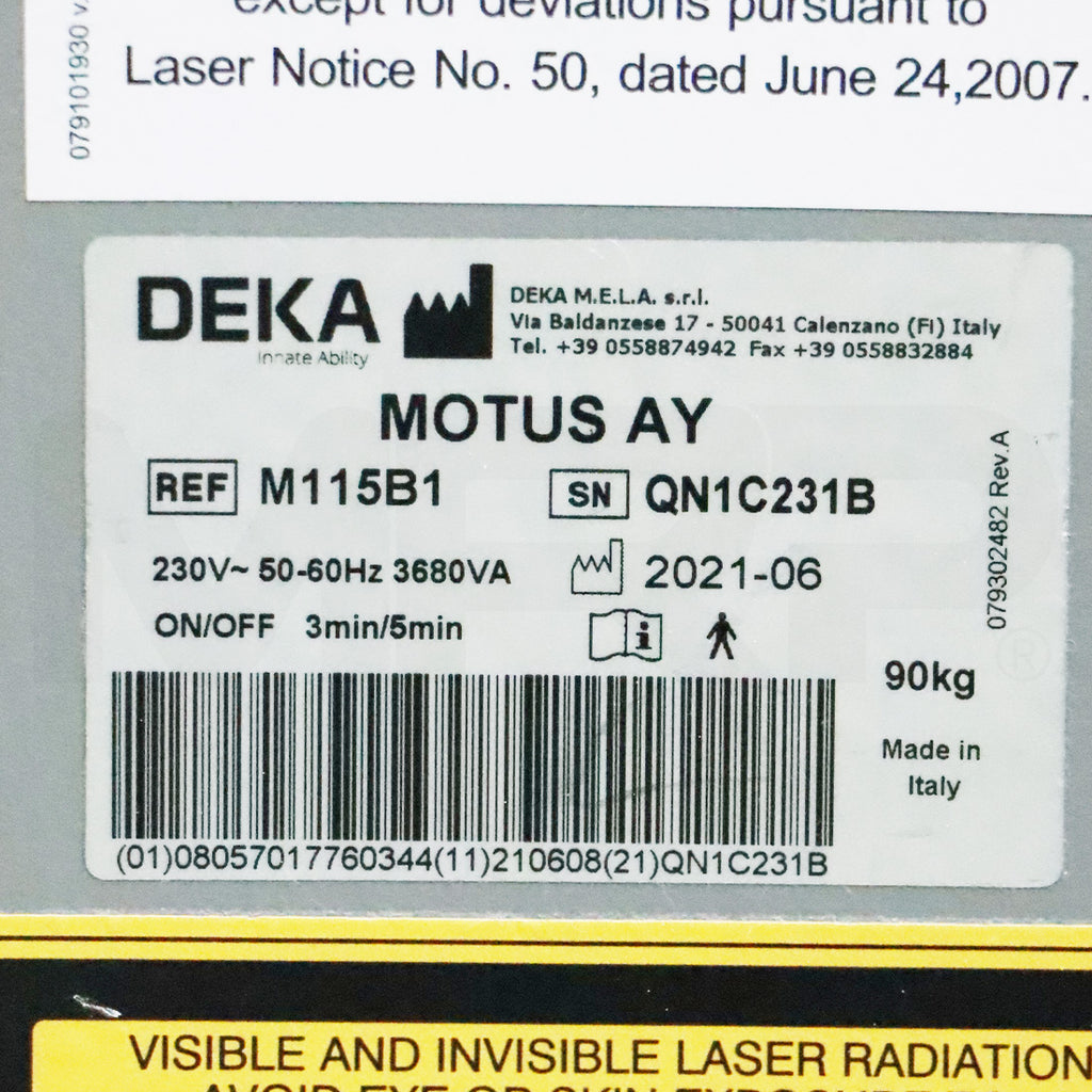 2021 DEKA Motus AY Laser Nd YAG Alex 755nm 1064nm Hair Removal System