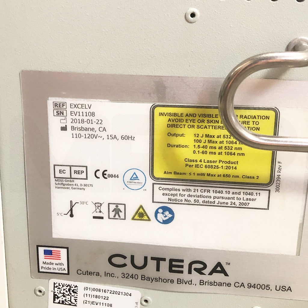2018 Cutera Excel V XLV 532nm 1064nm Laser System W/ Coolview & Genesis