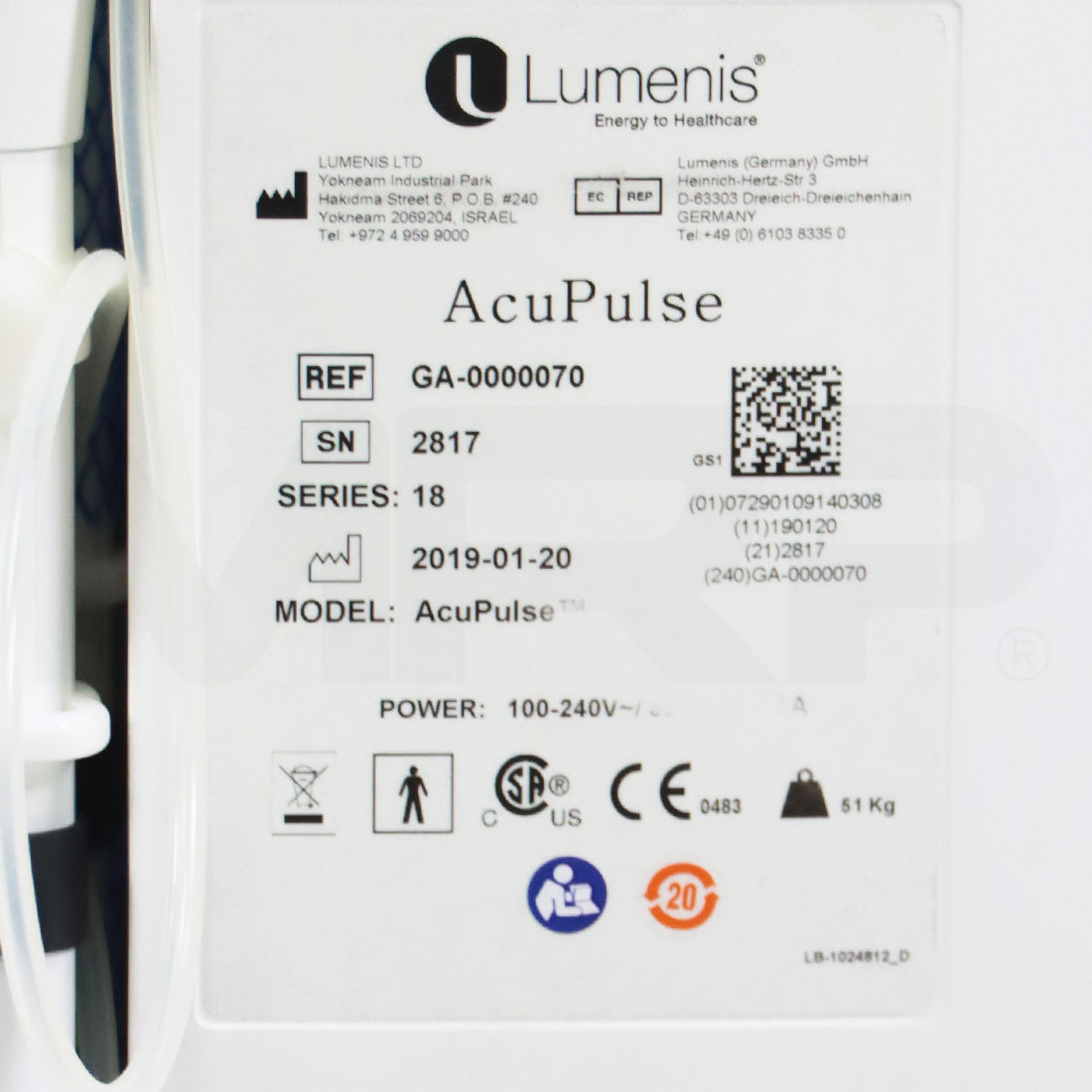2019 Lumenis AcuPulse CO2 Scanner Skin Resurfacing 120 AcuScan Laser Device