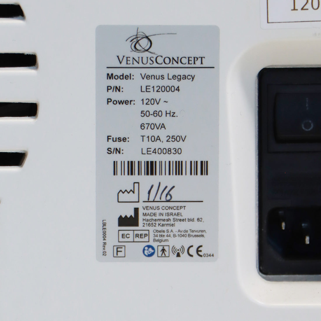 2016 Venus Concept Venus Legacy Radio Frequency Cellulite Wrinkle Reduction RF