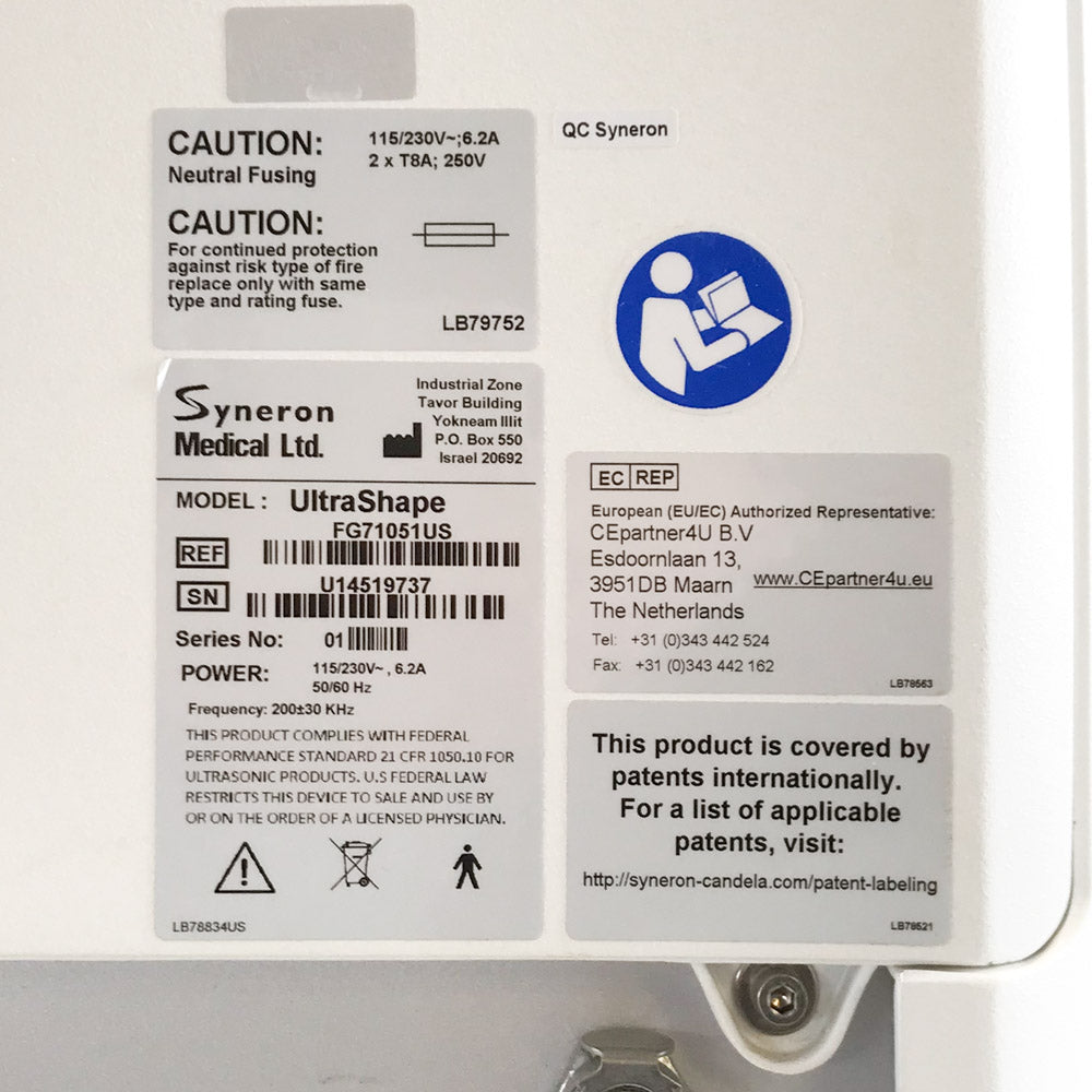 Syneron Candela UltraShape Ultrasound Body Contouring Laser PARTS CLEARANCE