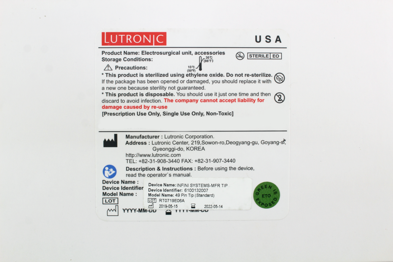 Lutronic Infini Systems-MFR Tip Microneedling 49-Pin Cartridge MFR 49