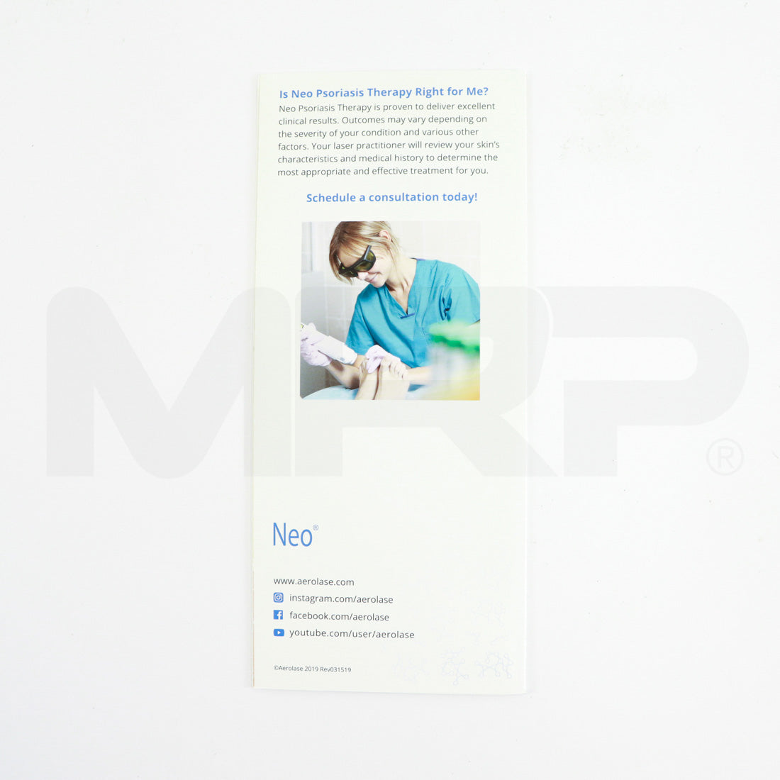 Aerolase Neo Psoriasis Laser Therapy Marketing Patient Brochures Back