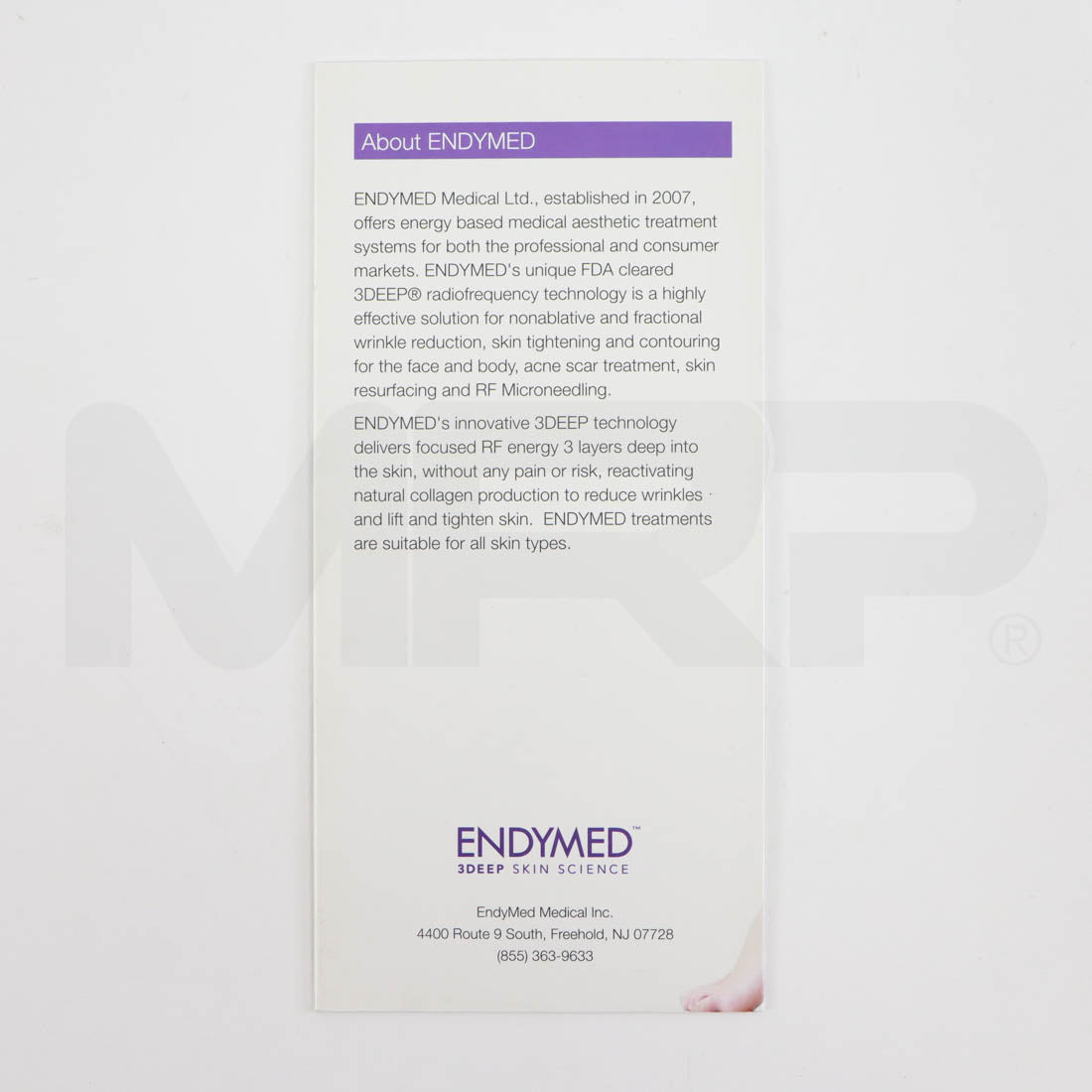 EndyMed 3DEEP RF Patient Brochure Back