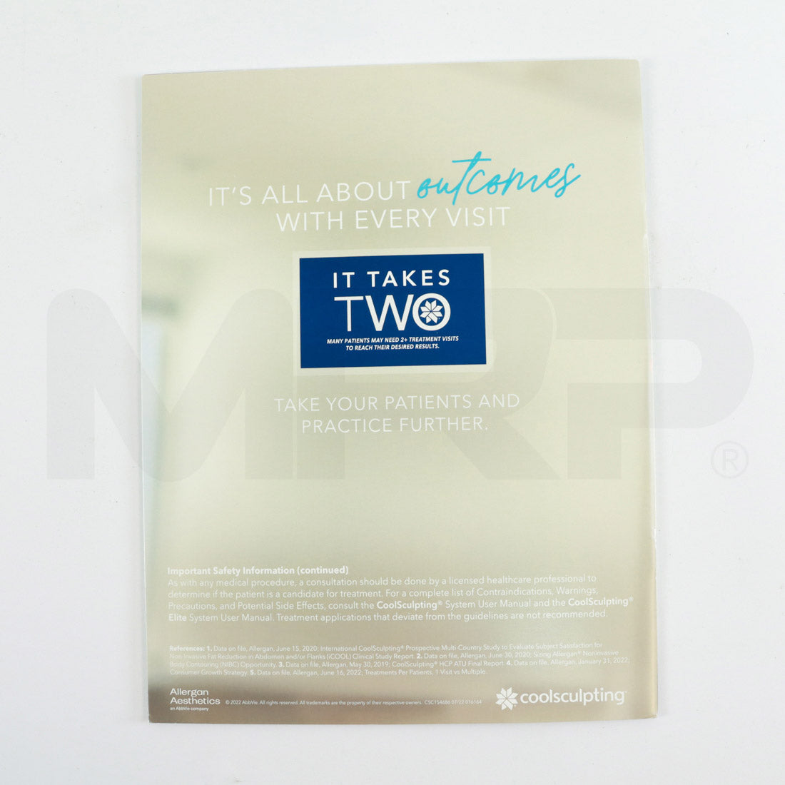 Zeltiq Coolsculpting "It's All About Outcomes" Patient Booklet Back