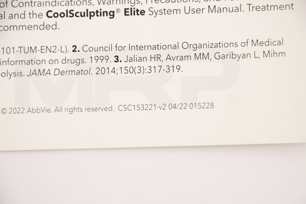 Zeltiq CoolSculpting Identifying Paradoxical Hyperplasia Guide Label