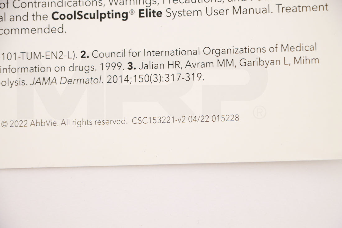 Zeltiq CoolSculpting Identifying Paradoxical Hyperplasia Guide Label