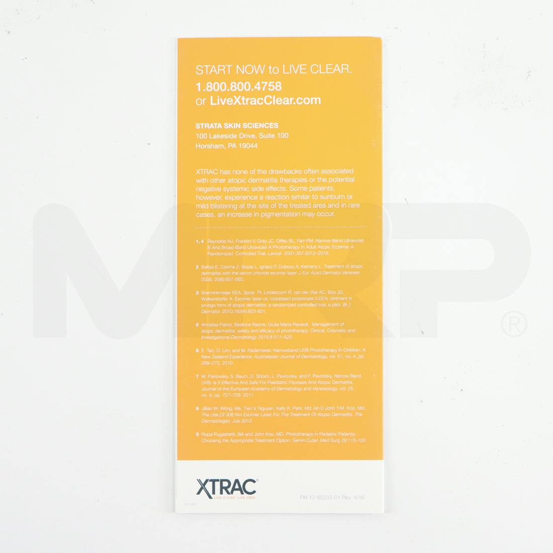 Xtract Atopic Dermatitis Treatment Brochures Back
