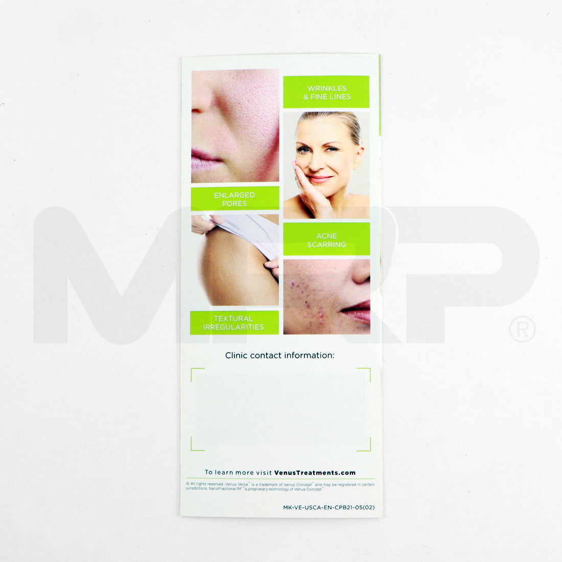 Venus Concept Venus Versa "Reduce Sign of Skin Damage" Brochure Back