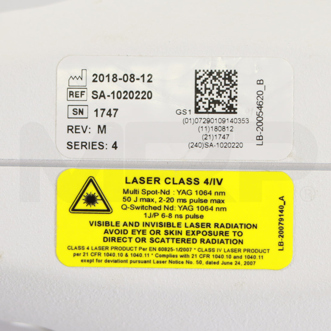 2020 Lumenis M22 System Handpiece Label