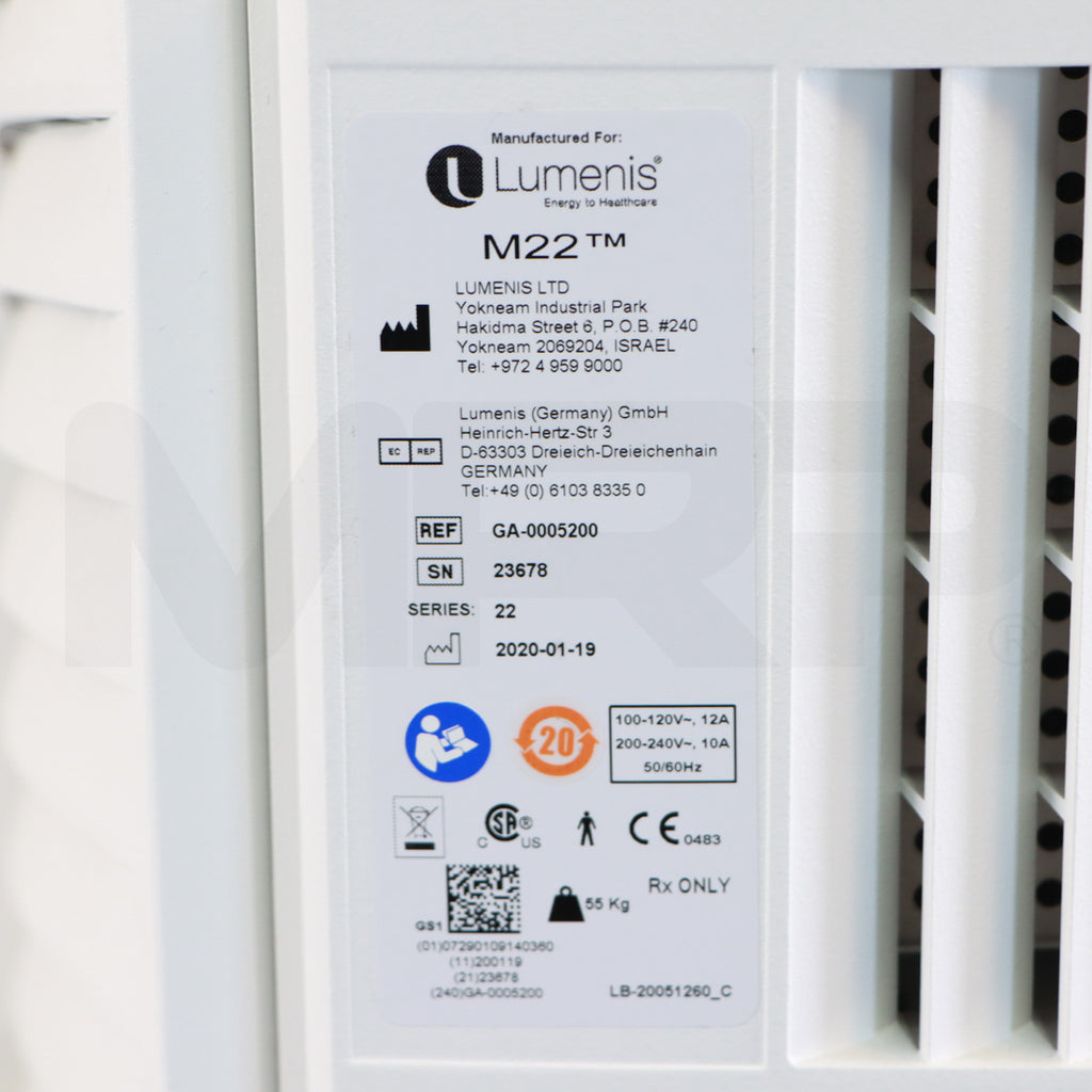 2020 Lumenis M22 System Label