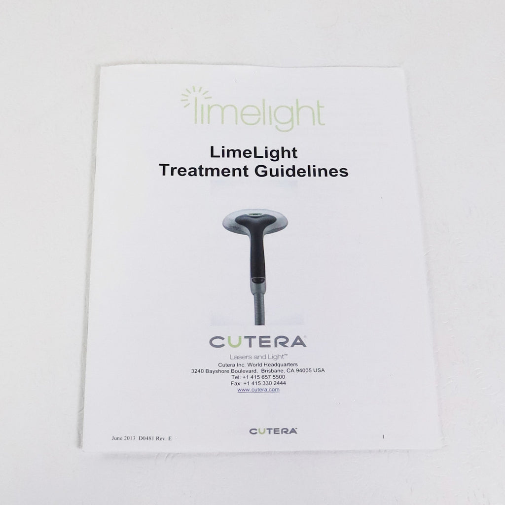 Cutera LimeLight Treatment Guidelines Manual D0481 Rev E June 2013