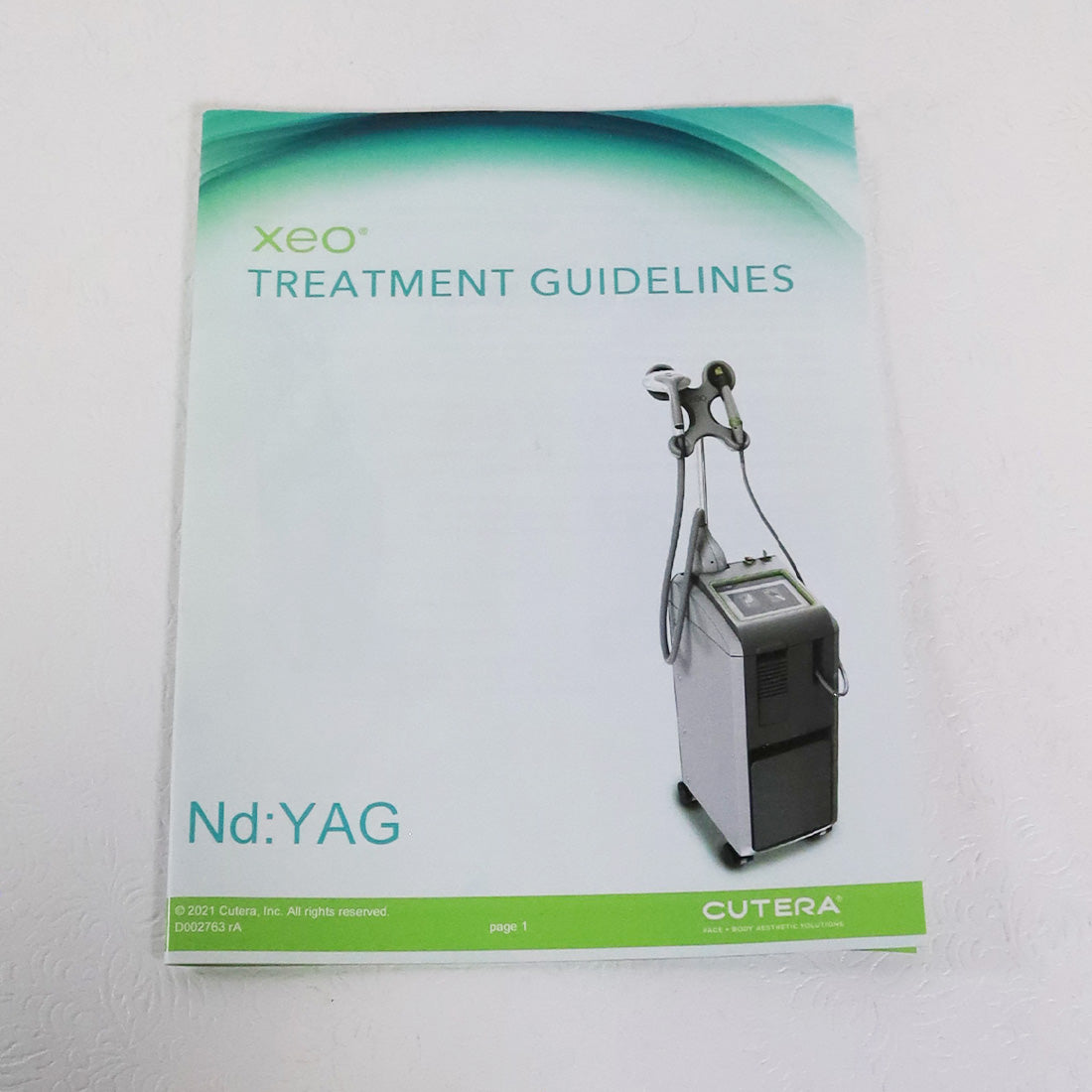 2021 Cutera Xeo Nd Yag Treatment Guidelines Guide Manual Booklet D002763