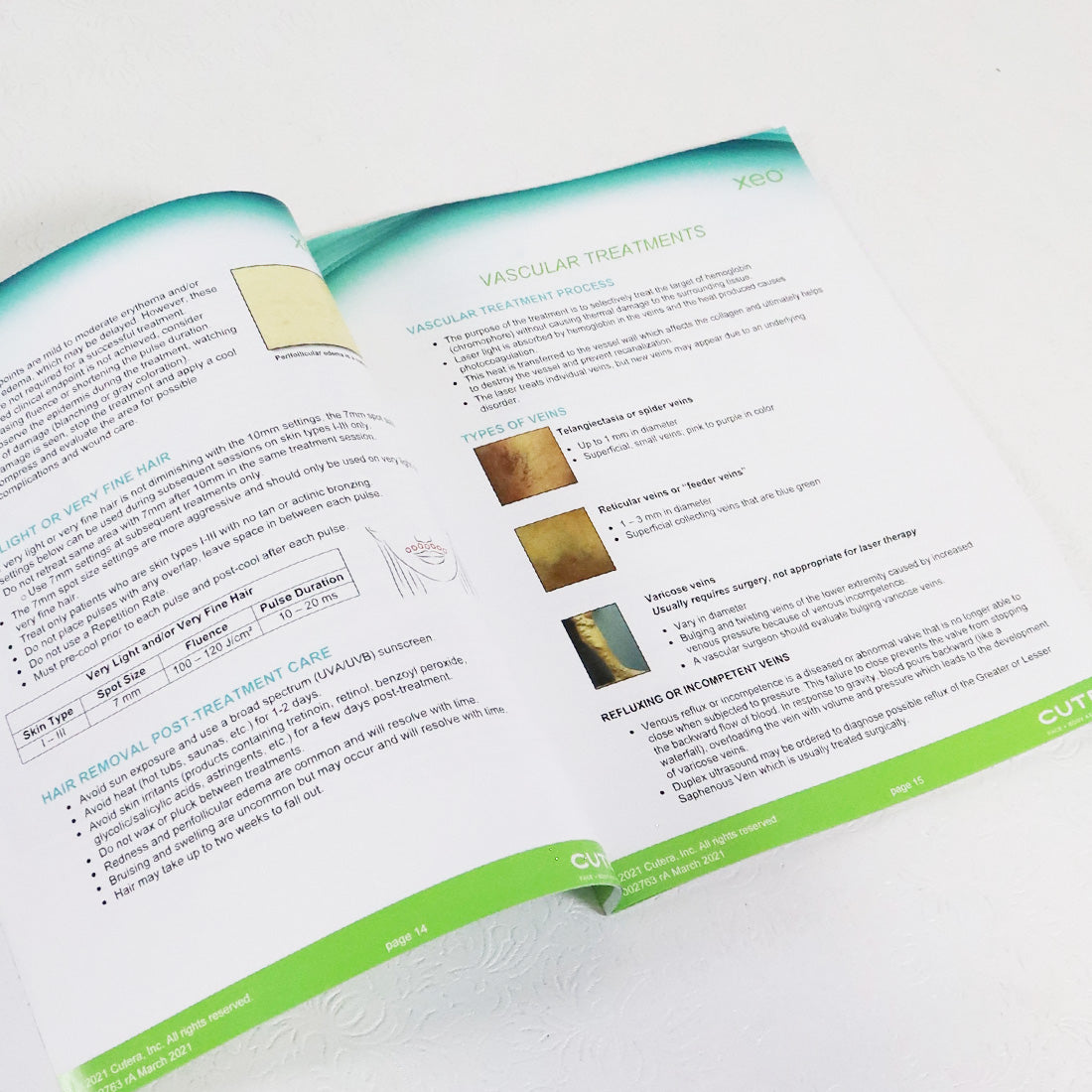 2021 Cutera Xeo Nd Yag Treatment Guidelines Guide Manual Booklet D002763