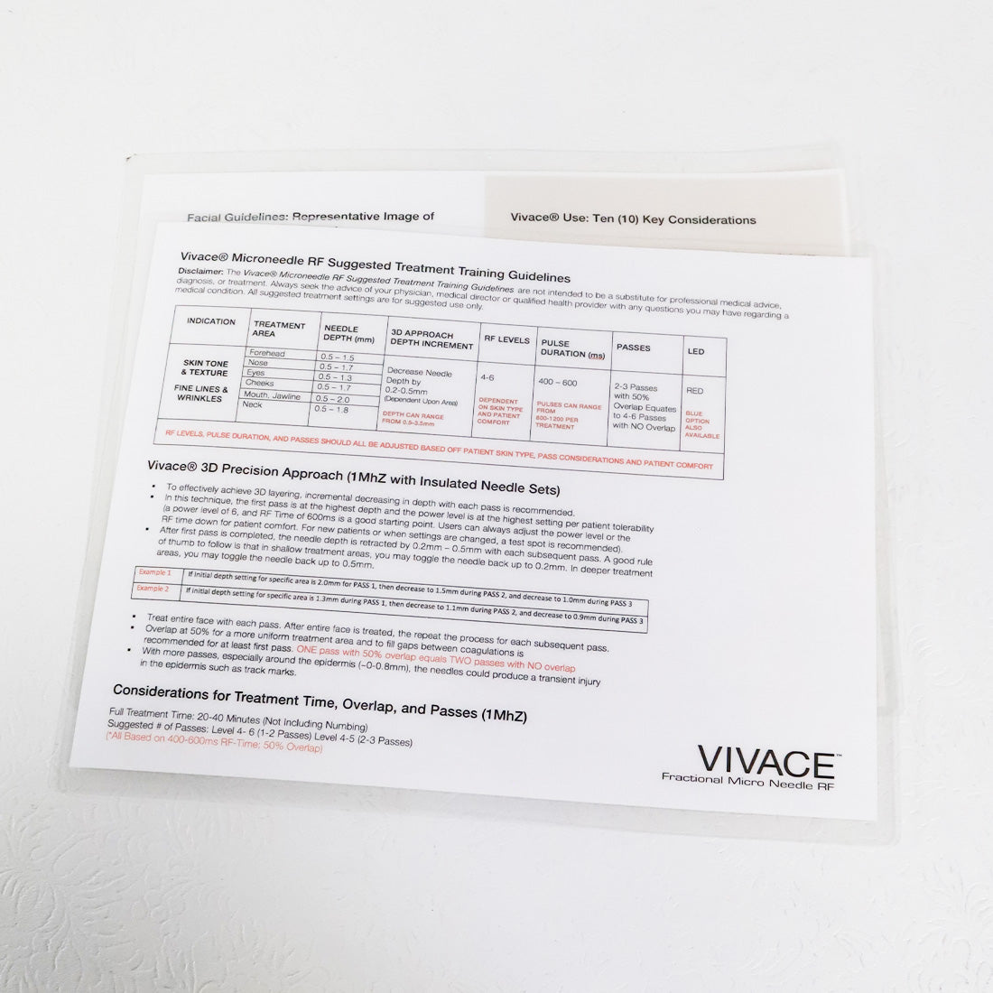 Vivace Microneedle RF Suggested Treatment Training Guidelines