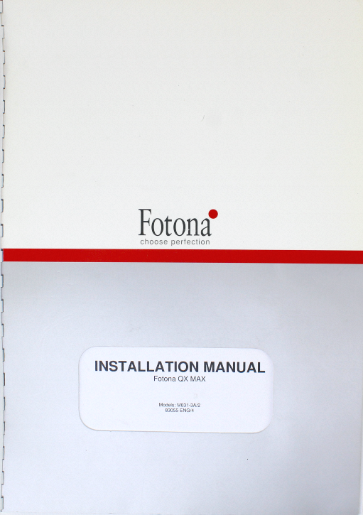 Fotona QX MAX Laser Installation Manual Models: M031-3A/2 83055 ENG/4
