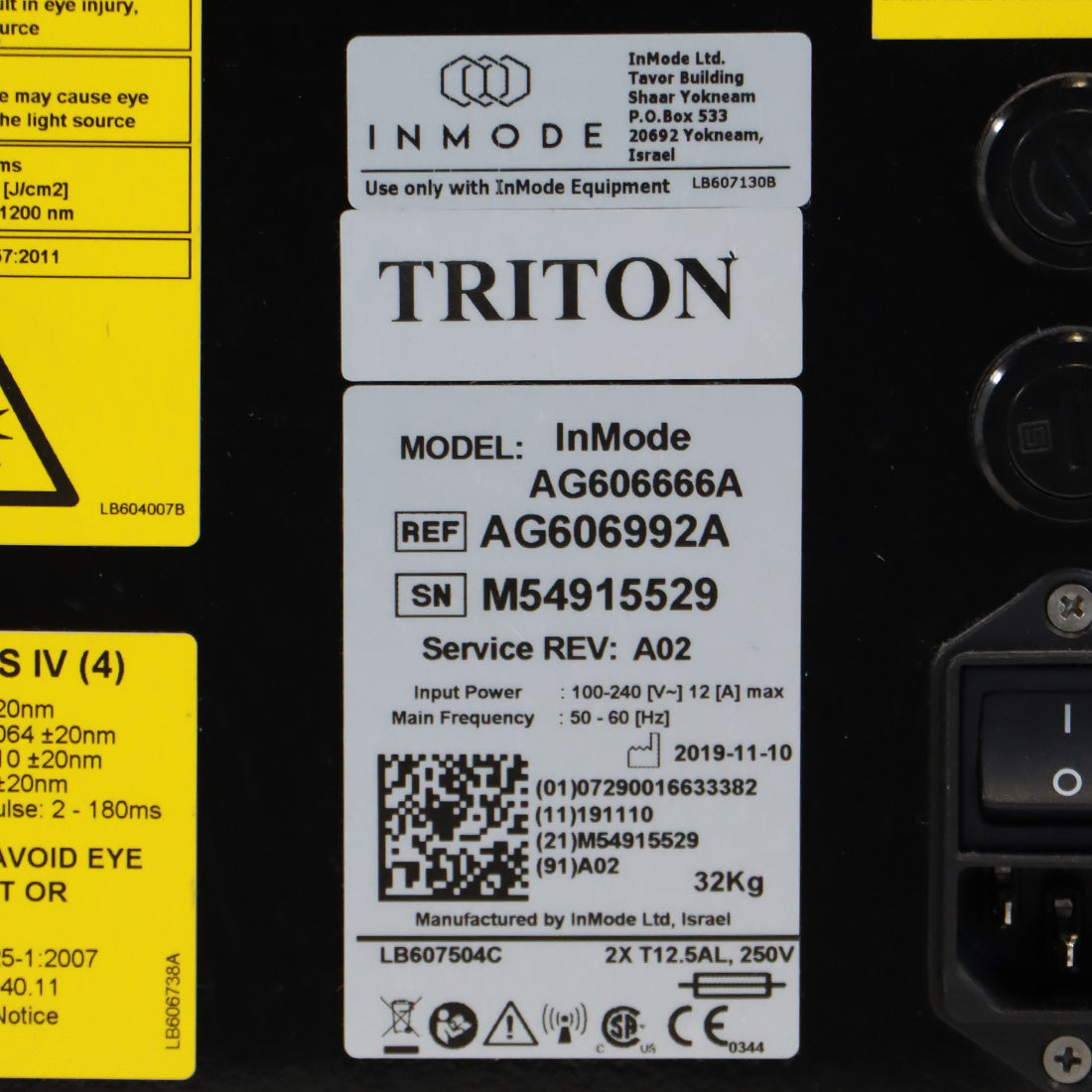 2019 InMode Triton Laser Hair Removal HR 810 1064 nm Diode XL AG606992A