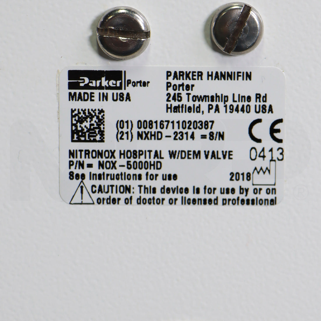 2018 Parker Hannifin Porter NitroNox NOX-5000HD Nitrous Oxide Mixture Mobile Stand System